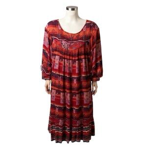 Winlar Boho Tiered Floral Maxi Dress Plus Size